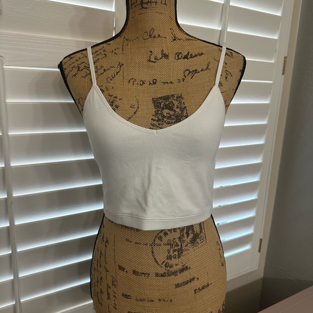 Abercrombie & Fitch White Ribbed Camisole